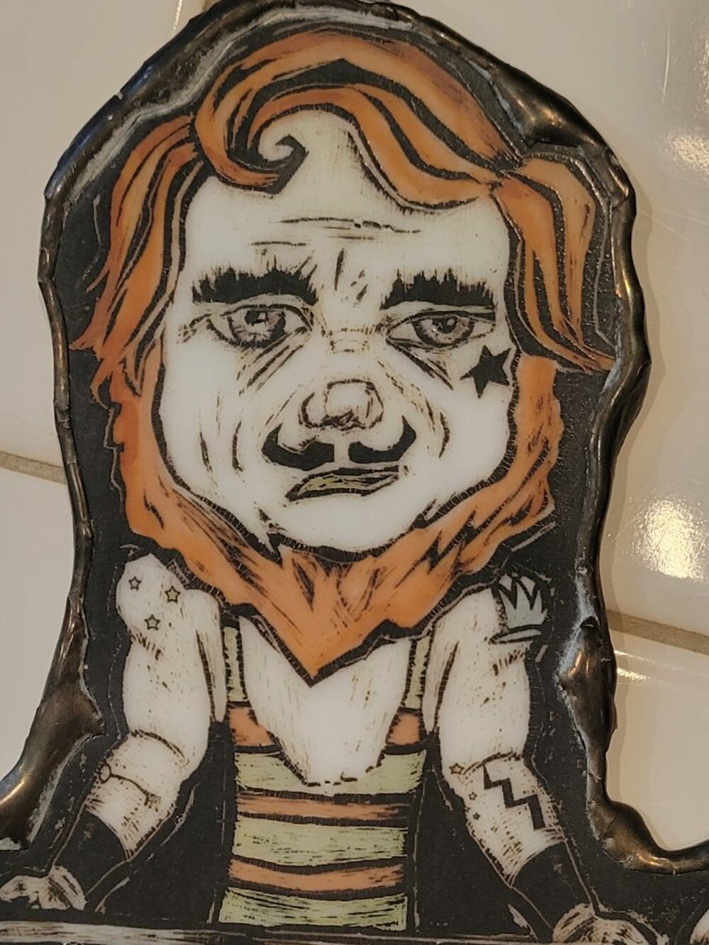 Le Puppet Regime "Strong Man" Stained Glass Ornament